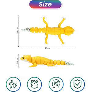 Figurine de lézard léopard imprimée en 3D, sculpture de lézard mobile pour la décoration de la maison, reptile réaliste, objet de <span class=keywords><strong>collection</strong></span>, ornement de bureau - Product Image 2