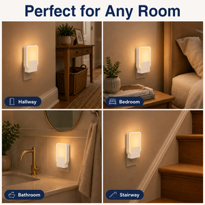 Luz Nocturna LED con Sensor de Oscuridad, Enchufe Estadounidense, 30LM, Blanco Cálido 2700K, Encendido/Apagado Automático, Empotrable en Pared, Color Blanco Hueso, para Dormitorio - Product Image 4