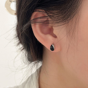S925 Sterling Silver Teardrop Stud <b>Earrings</b> Red <b>Black</b> Everyday Wear Fine <b>Dangle</b> <b>Earrings</b> - Product Image 4