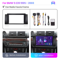 Junsun Dashboard araba radyo BMW 5 E39 DVD OYNATICI-1995 için 2003 çerçeve E53 X5 M5 9 "araba fasya çerçeve araba radyo aksesuarları
