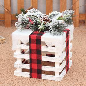 Ensemble de boîtes cadeaux en bois de Noël, 3 pièces, support de présentation rectangulaire pour intérieur/extérieur, décoration de scène d'arbre de Noël - Product Image 4
