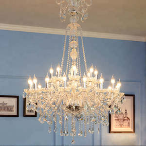 Style européen Foyer Lobby Escalier Salle De Bal Plafond De Luxe Verre Cristal Longs Lustres pour la décoration de mariage - Product Image 2