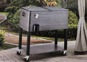 Veranda ahşap tahıl demir dışında tekerlekler ile soğutucu kutu haddeleme soğutucu içecek sepeti buz bira soğutucu imalatı - Product Image 6