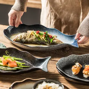 陶瓷复古椭圆形烤盘烤箱安全和微波炉烹饪用烤盘，大砂锅盘，12英寸多色盘