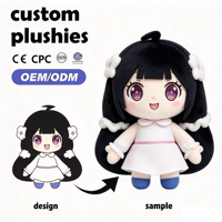 Peluche personnalisée Kawaii Anime assise en coton 10cm, poupée Manga personnalisée certifiée CE CPC pour cadeau de collection Otaku