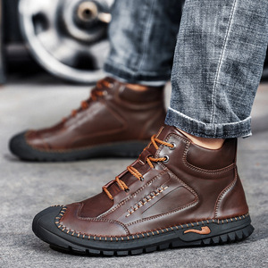 2026 autunno e inverno nuove <span class=keywords><strong>scarpe</strong></span> da <span class=keywords><strong>uomo</strong></span> in vera pelle di <span class=keywords><strong>grandi</strong></span> dimensioni stile coreano cucite a mano all'ingrosso - Product Image 2