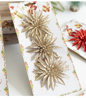 Décorations de Noël très vendues avec fleurs scintillantes, faux arbres de Noël, décorations florales en plastique