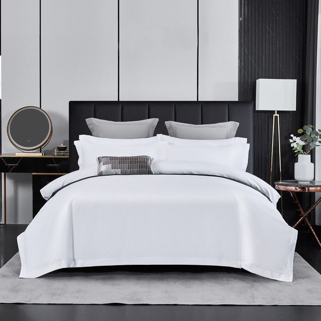 Home Stripe Textiles Luxury Wholesale Hotel Collection Hotel Linens Bed White Flat Sheet Double Sets