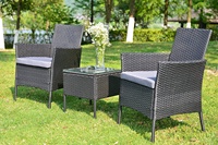 Ensemble de meubles de jardin en rotin pour l'extérieur, comprenant table et chaises de patio, canapé de conversation en rotin et table de salon
