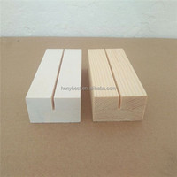 Soporte de menú de madera para restaurante LOW MOQ, soporte de tarjeta de lugar de nombre de mesa, soporte de bloque de base de exhibición rústica para folleto, tarjeta