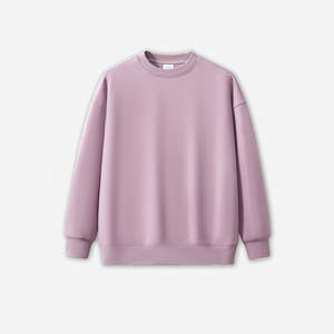 Manufacturer Wholesale Custom 350 Gsm Cotton Blends Fleece Lined <b>Crewneck</b> <b>Sweatshirts</b> for Women <b>Men</b> Solid Pattern Autumn Season - Product Image 4