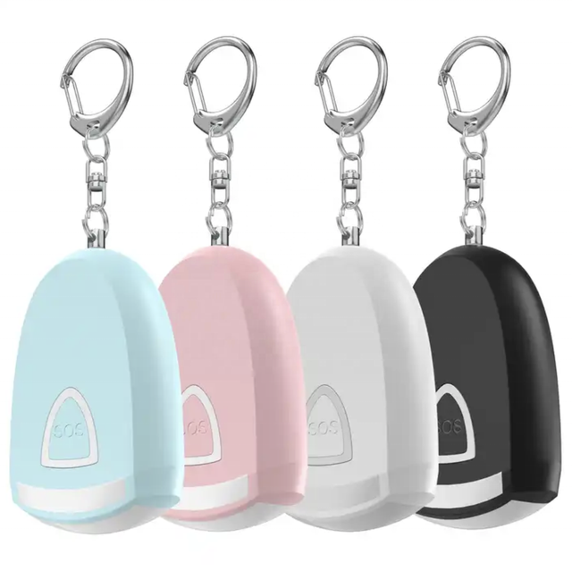 USB Rechargeable Flashlight SOS Emergency Self Defense Safe Women Security Personal Safety Alarm Keychain