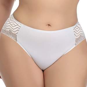 Ultra dünne Damen Sexy Wave Lace Seiten unterwäsche Low-Rise Solid Pattern Slips Plus Size 5XL Höschen Plain Dyed - Product Image 2