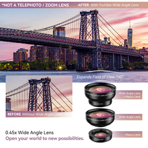 Apexel 0.45X góc rộng 15x Macro điện thoại di động máy ảnh ống kính Kit Tương thích với iPhone móng tay lông mi nhỏ Đối tượng móng tay - Product Image 2