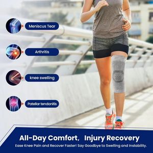 Rodillera de nailon antideslizante cómoda de fibra de bambú de alta calidad, rodillera deportiva personalizada, rodillera de compresión de Bambú - Product Image 5