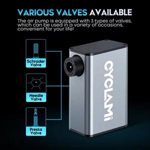 CYCLAMI A3 Max Mini Bomba de Aire Portátil para Bicicleta, 150 PSI, Pantalla Digital, Compatible con Válvulas Schrader y <span class=keywords><strong>Presta</strong></span>, Inflador para Bicicletas y Balones - Product Image 2