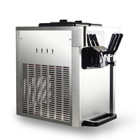 Machine à glace et à snacks de table, machine à crème glacée molle, yaourt et fruits 2+1 mélangés, haute productivité, en acier inoxydable de qualité alimentaire