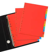 Archivador A4 de papelería de oficina personalizado, separador de índice de Color, Pestaña de plástico, separador de índice de hojas sueltas