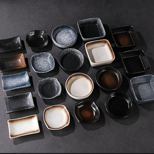 Plat à sauce et assaisonnements, plat à sauce soja, assiettes à collations, cuisine japonaise, céramique commerciale, plat rond pour assaisonnements, bol en céramique - Product Image 1