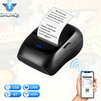 Imprimante portable SHUNQI avec batterie rechargeable 1200 mAh, étiquettes et reçus, 203 dpi, 50 mm/s, pour les cafés