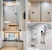 Bâtiment modulaire préfabriqué de luxe moderne de 40 pieds avec fenêtres panoramiques en verre, design élégant, maison conteneur extensible