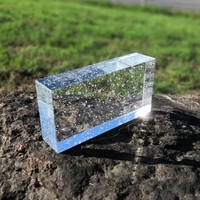 Brique de verre cristallin transparente, bloc de verre décoratif rectangulaire solide
