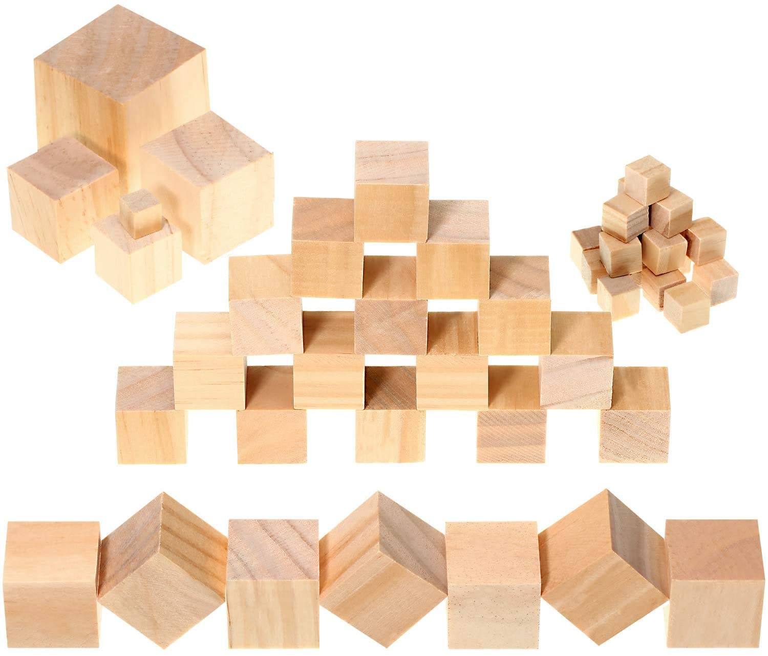 12 Cubi Di Legno Di Tiglio 5x5 Cm - Per Intaglio, Pittura E Fai Da Te, Non Trattati - Foto 4