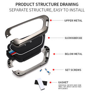 Étui pour clés Coque de clé de voiture en silicone métal pour Skoda Octavia A8 MK4 Mk8 2020 2021 <span class=keywords><strong>Seat</strong></span> <span class=keywords><strong>Leon</strong></span> Mk4 Cupra Formentor Accessoires - Product Image 4