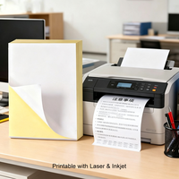 Feuilles d'étiquettes autocollantes A4 mates, papier autocollant vierge imprimable avec support jaune pour imprimante laser et jet d'encre