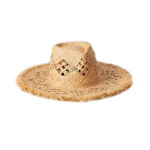 Sombrero de Paja Rafia Tejido a Mano con Rayas Naturales para Mujer, Estilo Panamá, con Cinta de Rafia, para Uso Diario, Viajes, Fiestas y Playa, Marca ANAN - Product Image 3