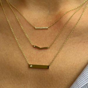 Collier pendentif en forme d'os à la wishbone Jietao avec diamant et zircon, en acier inoxydable massif, ne ternit pas, cadeau pour jeune femme - Product Image 4