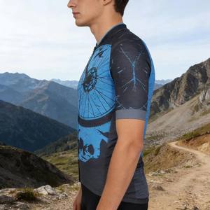 Maillot de Ciclismo de Manga Corta Estampado de Alta Calidad, a la Moda, Cortavientos, Transpirable, Antibacteriano y con Protección UV para Ciclismo Rápido - Product Image 5