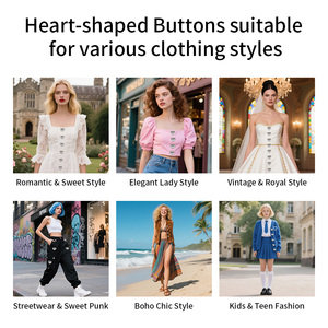 Bouton en métal de taille personnalisée Bouton à tige en alliage de zinc écologique <span class=keywords><strong>Boutons</strong></span> en forme de cœur en métal pour femmes de <span class=keywords><strong>haute</strong></span> <span class=keywords><strong>couture</strong></span> - Product Image 3