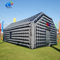 Tente de discothèque gonflable pour jardin, en tissu Oxford, double couche, utilisable en quatre saisons, ouverture automatique rapide, lumière LED cube disco