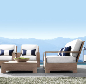 Hot Selling Garden Furniture Lounge Set Villa Leisure Teak hotel <b>Sofa</b> Outdoor Lounge Sectional <b>Sofa</b> Furniture Set - Product Image 1