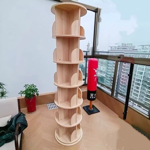 Solid Wooden <strong>Bookcase</strong> 360&deg; <strong>Spinning</strong> Estanteria Giratoria Bookcace Bookstore Storage Shelves Wood Rotating Bookshelf - Product Image 4