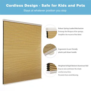 Décoration Fenêtre Abat-jour cellulaire Stores nid d'abeille personnalisés Fenêtre française Stores à rouleau occultants <span class=keywords><strong>Store</strong></span> <span class=keywords><strong>plissé</strong></span> - Product Image 3