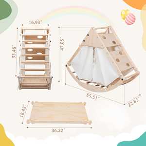 Montessori ชุดบันไดไม้ปีนเขาแบบเรียบทันสมัยอุปกรณ์เสริมสำหรับห้องนอนห้องนั่งเล่นเตียงนอนสำหรับห้องน้ำกลางแจ้ง - Product Image 5