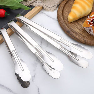 Wholesale Metal 201 Stainless Steel Long Food Clip Home Kitchen Cooking Steak Buffet Bread <strong>Serving</strong> <strong>Tongs</strong> - Product Image 2