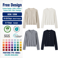 Cardigan en laine mélangée pour femme, style Old Money, col rond, tricot torsadé, fermeture boutonnée, coupe décontractée, doux et chaud, fabrication sur mesure OEM