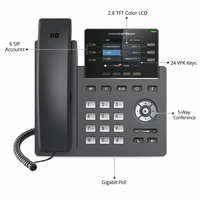Téléphone IP Grandstream GRP2613 4 lignes, écran couleur LCD 2,8 pouces, Gigabit PoE, VoIP de bureau d'entreprise de qualité opérateur basé sur Linux, 24 numérotés virtuels