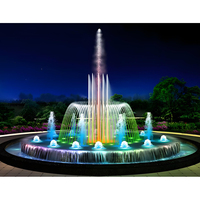 Fuentes de Agua Danzantes Cuadradas Personalizables de Acero Inoxidable con Iluminación LED, Decoración Musical Colorida para Jardín Exterior, Productos para Jardín de Piedra para Centros Comerciales