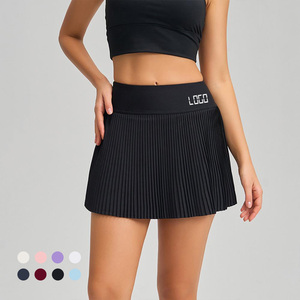 Summer Custom Mini Length Pleated Tennis Skort Quick Dry Stretchy Active Yoga Built-in Shorts Women's Skirt With Hidden Pocket
