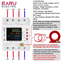 TUYA WiFi intelligent bidirectionnel énergie puissance kWh mètre fuite sur sous-tension protecteur relais interrupteur limite de courant EAEMP3C