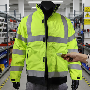 Veste anti-coupure en nylon et PE avec HPPE, bande réfléchissante et résistante à l'eau, modèle Deyan 002, coupe ample fluorescente - Product Image 4
