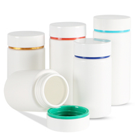 Bouteille de comprimé de supplément transparent 300cc couleur personnalisée avec bouchon à vis double couleur personnalisé