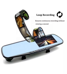 Câmera de ré automotiva, 1080p 4.3 polegadas, 2k, câmera dupla, frente e traseira, <span class=keywords><strong>dvr</strong></span>, espelho retrovisor, reversa, para carro, caixa preta - Product Image 2