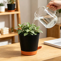 Pot de fleurs auto-arrosant en PP avec trou de drainage, design moderne durable, différentes tailles (1,17L-5,71L), utilisation intérieure/extérieure