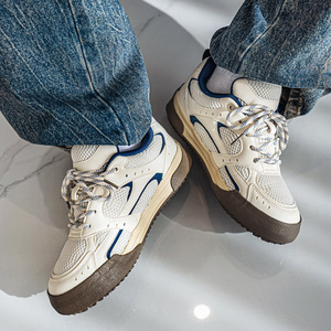 Zapatillas con cordones de suela gruesa de diseño original para hombre; Novedades de verano 2026, versátiles, elegantes, transpirables, de malla sólida - Product Image 3