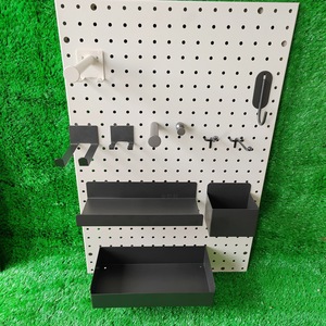 Pegboard Storage Rack Carbon Steel <b>Wall</b> Mounted Kitchen Office Organizer Multifunctional Display <b>Shelf</b> Rectangle Shape - Product Image 3
